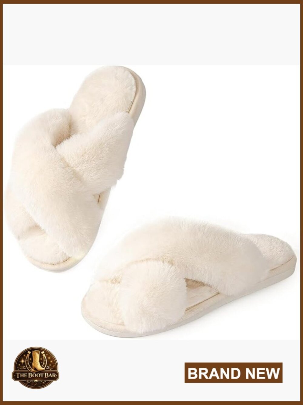 Womens Slippers with Memory Foam Cross Band Open Toe Soft House Shoes Anti-Slip